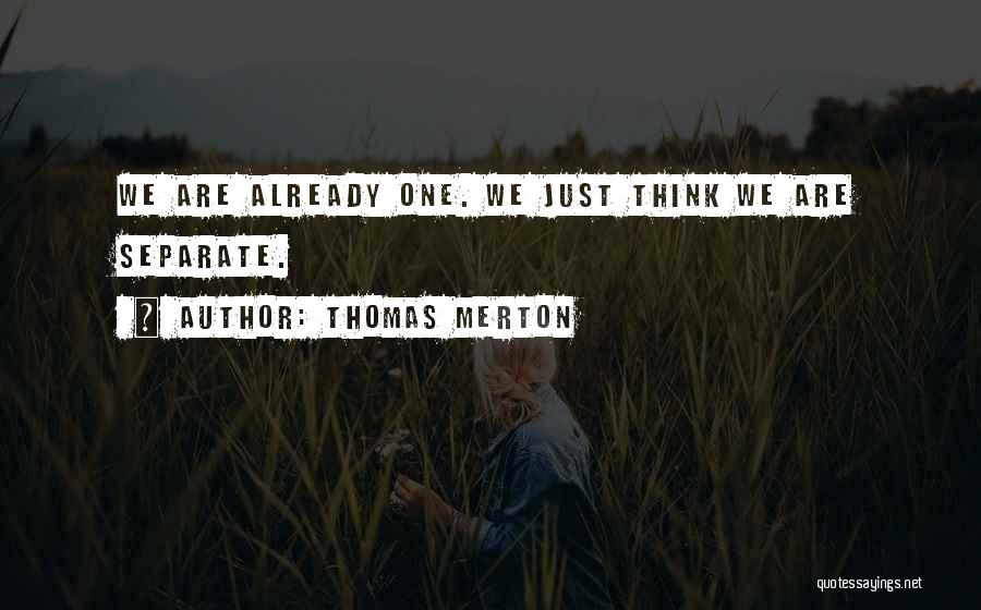 Thomas Merton Quotes: We Are Already One. We Just Think We Are Separate.