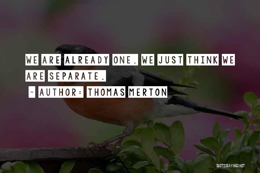 Thomas Merton Quotes: We Are Already One. We Just Think We Are Separate.