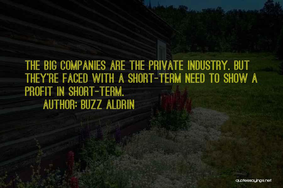 Buzz Aldrin Quotes: The Big Companies Are The Private Industry. But They're Faced With A Short-term Need To Show A Profit In Short-term.