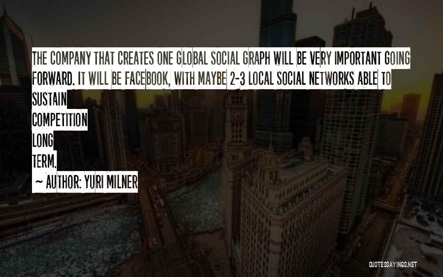 Yuri Milner Quotes: The Company That Creates One Global Social Graph Will Be Very Important Going Forward. It Will Be Facebook, With Maybe