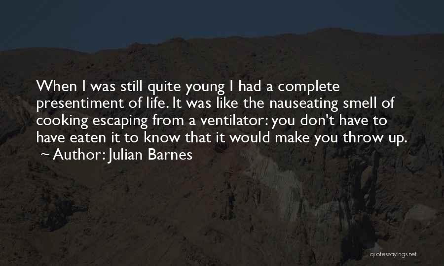 Julian Barnes Quotes: When I Was Still Quite Young I Had A Complete Presentiment Of Life. It Was Like The Nauseating Smell Of