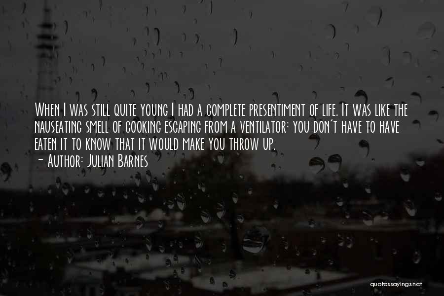 Julian Barnes Quotes: When I Was Still Quite Young I Had A Complete Presentiment Of Life. It Was Like The Nauseating Smell Of