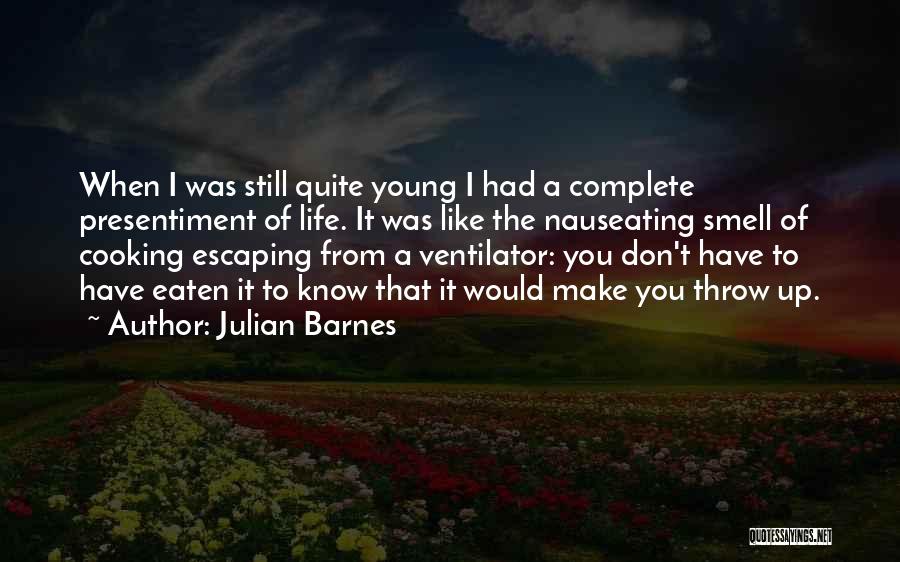 Julian Barnes Quotes: When I Was Still Quite Young I Had A Complete Presentiment Of Life. It Was Like The Nauseating Smell Of