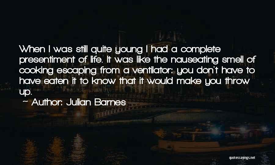 Julian Barnes Quotes: When I Was Still Quite Young I Had A Complete Presentiment Of Life. It Was Like The Nauseating Smell Of