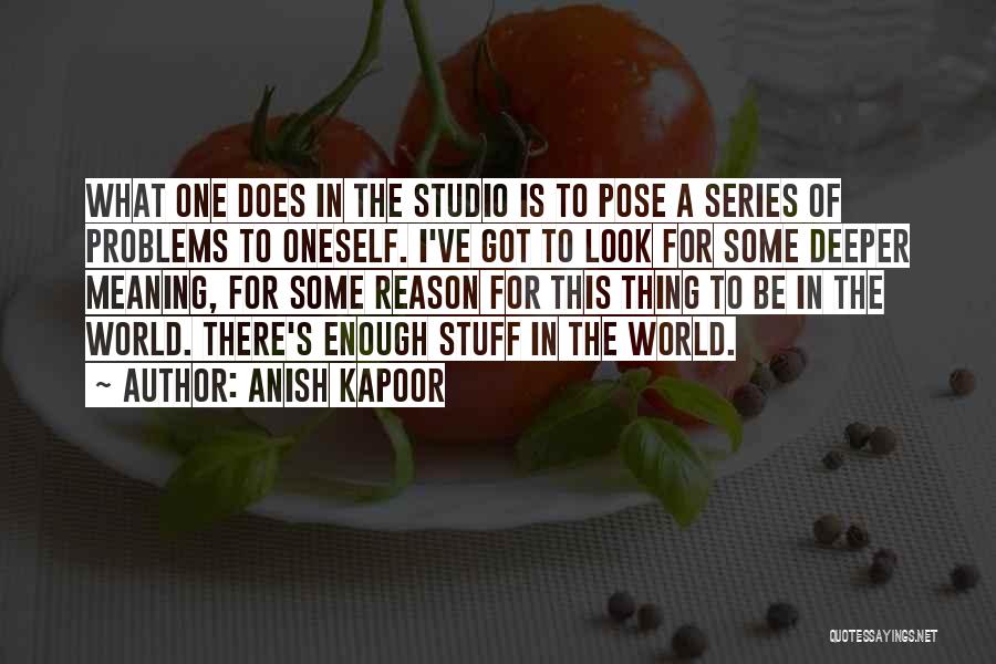 Anish Kapoor Quotes: What One Does In The Studio Is To Pose A Series Of Problems To Oneself. I've Got To Look For