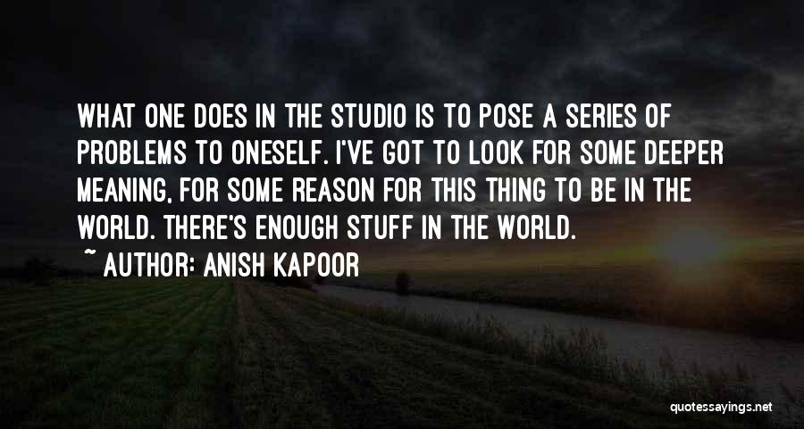 Anish Kapoor Quotes: What One Does In The Studio Is To Pose A Series Of Problems To Oneself. I've Got To Look For