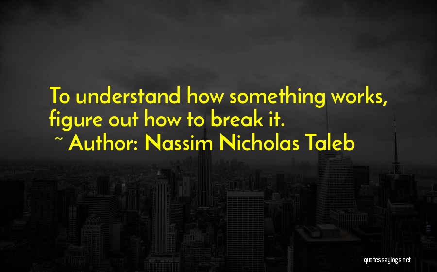 Nassim Nicholas Taleb Quotes: To Understand How Something Works, Figure Out How To Break It.