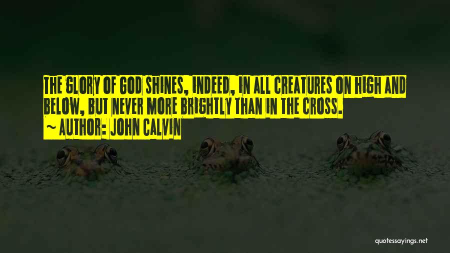 John Calvin Quotes: The Glory Of God Shines, Indeed, In All Creatures On High And Below, But Never More Brightly Than In The