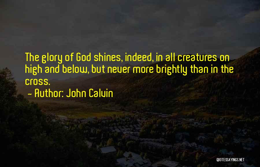 John Calvin Quotes: The Glory Of God Shines, Indeed, In All Creatures On High And Below, But Never More Brightly Than In The