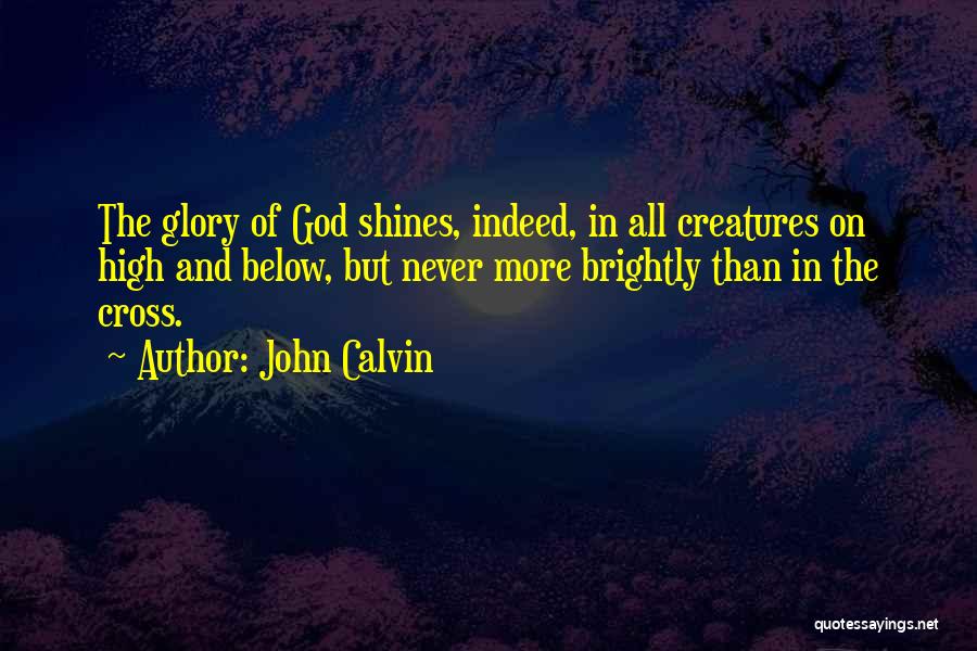 John Calvin Quotes: The Glory Of God Shines, Indeed, In All Creatures On High And Below, But Never More Brightly Than In The