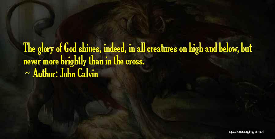 John Calvin Quotes: The Glory Of God Shines, Indeed, In All Creatures On High And Below, But Never More Brightly Than In The