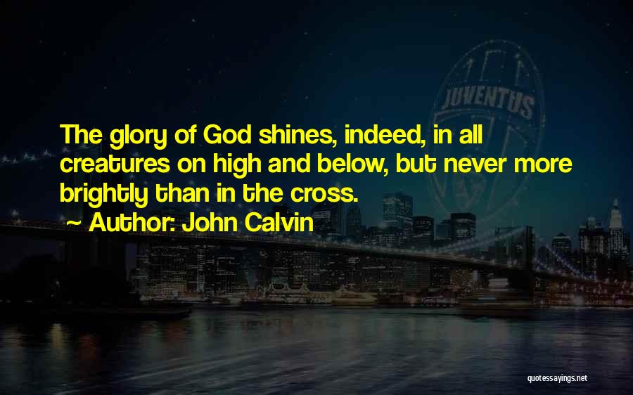 John Calvin Quotes: The Glory Of God Shines, Indeed, In All Creatures On High And Below, But Never More Brightly Than In The