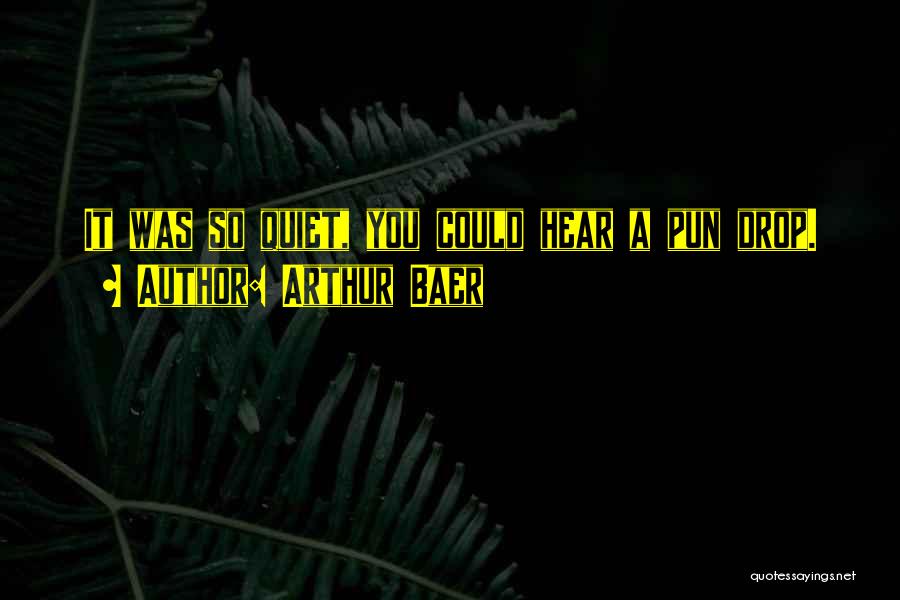 Arthur Baer Quotes: It Was So Quiet, You Could Hear A Pun Drop.