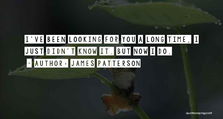 James Patterson Quotes: I've Been Looking For You A Long Time, I Just Didn't Know It. But Now I Do.