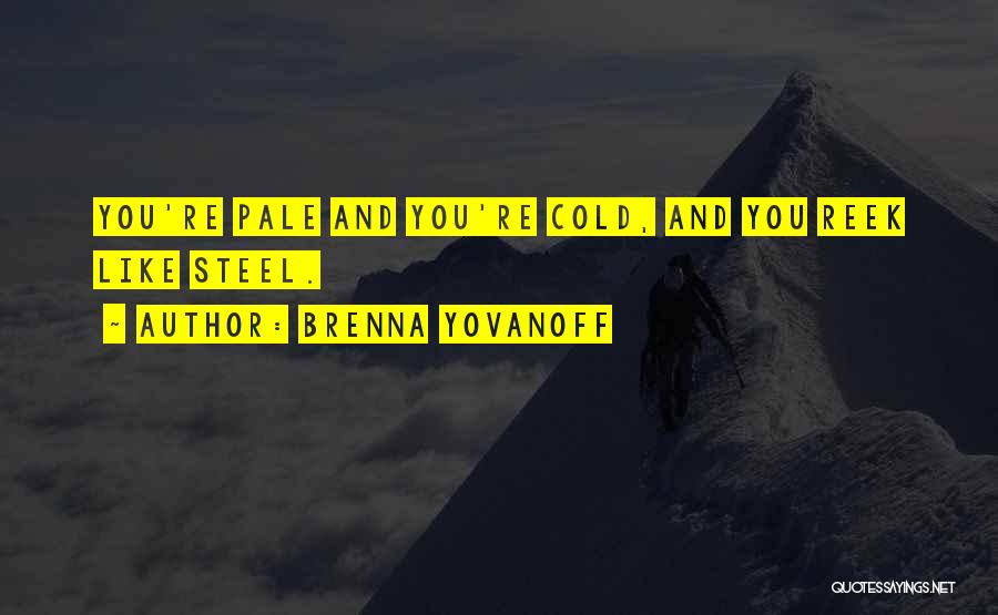 Brenna Yovanoff Quotes: You're Pale And You're Cold, And You Reek Like Steel.