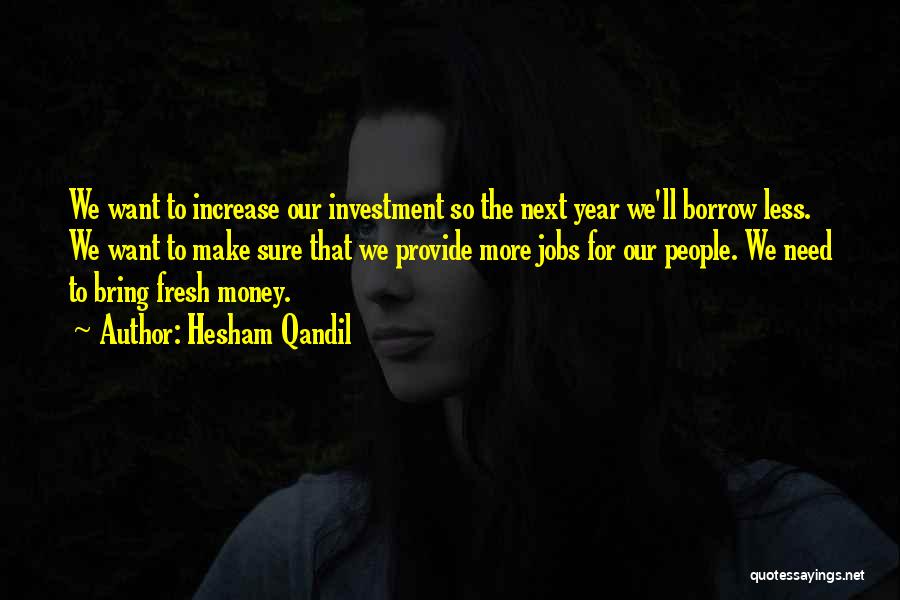Hesham Qandil Quotes: We Want To Increase Our Investment So The Next Year We'll Borrow Less. We Want To Make Sure That We