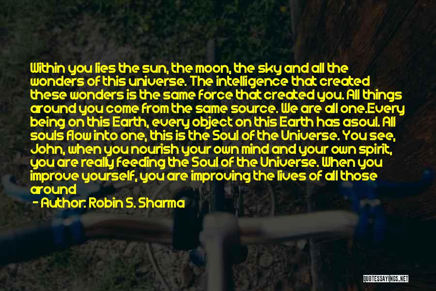 Robin S. Sharma Quotes: Within You Lies The Sun, The Moon, The Sky And All The Wonders Of This Universe. The Intelligence That Created