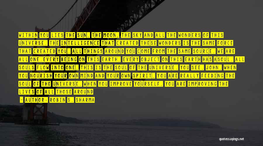 Robin S. Sharma Quotes: Within You Lies The Sun, The Moon, The Sky And All The Wonders Of This Universe. The Intelligence That Created