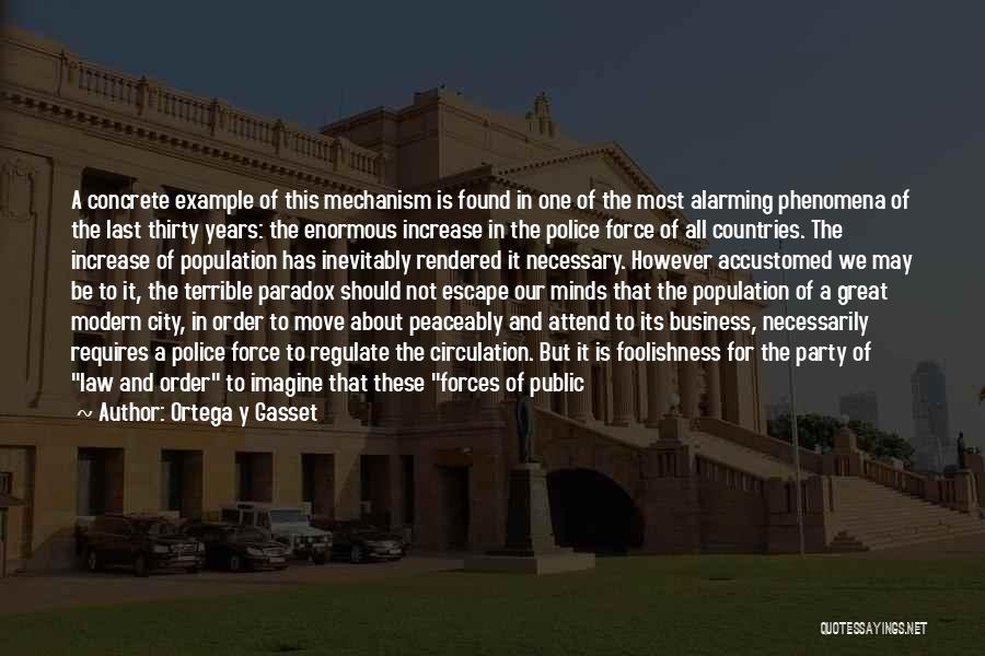 Ortega Y Gasset Quotes: A Concrete Example Of This Mechanism Is Found In One Of The Most Alarming Phenomena Of The Last Thirty Years: