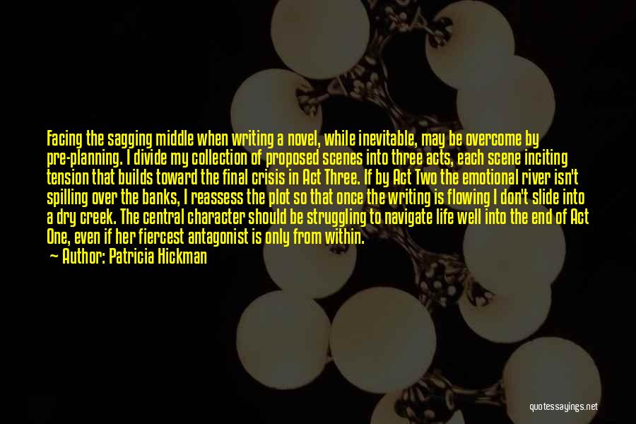 Patricia Hickman Quotes: Facing The Sagging Middle When Writing A Novel, While Inevitable, May Be Overcome By Pre-planning. I Divide My Collection Of