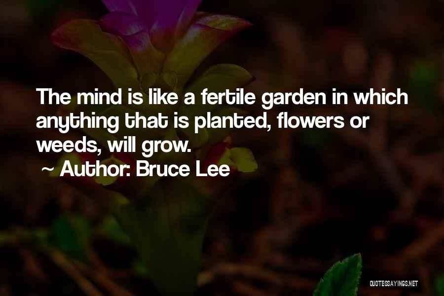 Bruce Lee Quotes: The Mind Is Like A Fertile Garden In Which Anything That Is Planted, Flowers Or Weeds, Will Grow.
