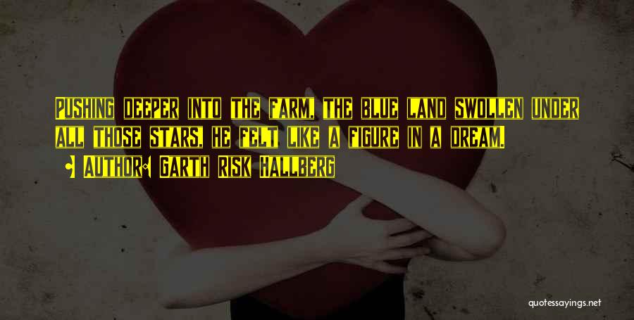 Garth Risk Hallberg Quotes: Pushing Deeper Into The Farm, The Blue Land Swollen Under All Those Stars, He Felt Like A Figure In A