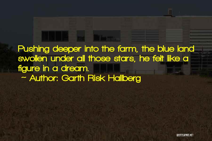 Garth Risk Hallberg Quotes: Pushing Deeper Into The Farm, The Blue Land Swollen Under All Those Stars, He Felt Like A Figure In A