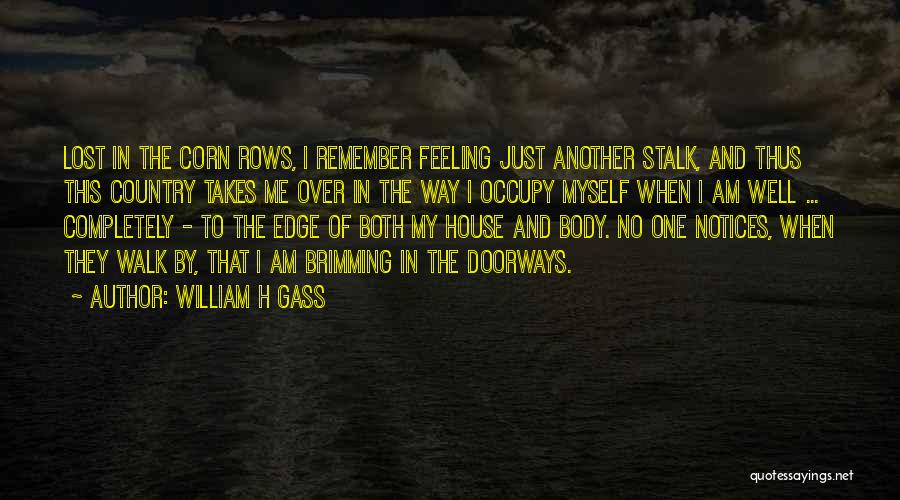 William H Gass Quotes: Lost In The Corn Rows, I Remember Feeling Just Another Stalk, And Thus This Country Takes Me Over In The