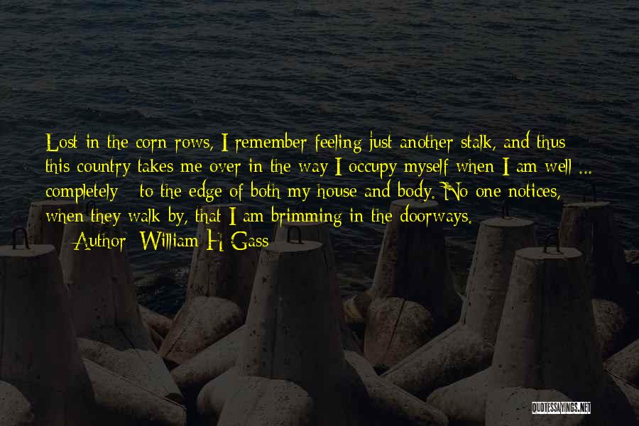 William H Gass Quotes: Lost In The Corn Rows, I Remember Feeling Just Another Stalk, And Thus This Country Takes Me Over In The