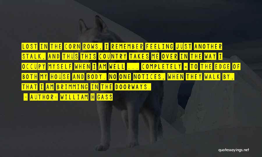 William H Gass Quotes: Lost In The Corn Rows, I Remember Feeling Just Another Stalk, And Thus This Country Takes Me Over In The