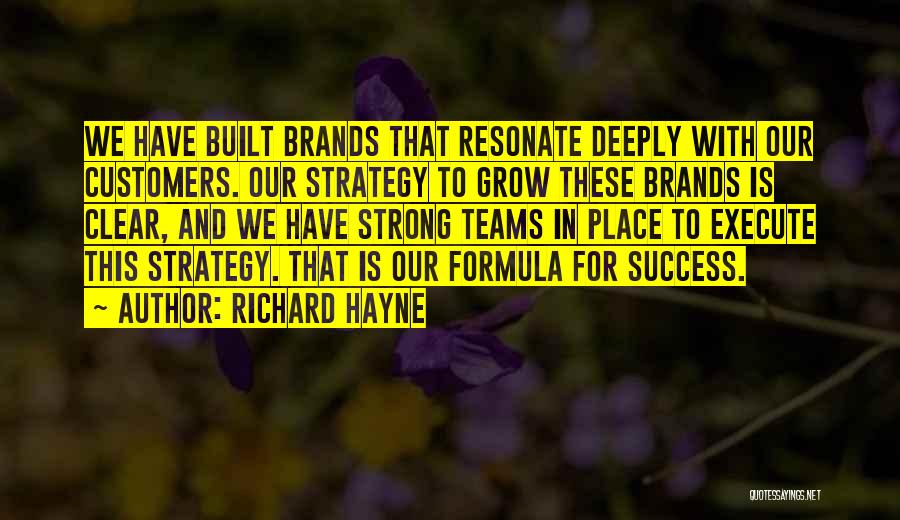 Richard Hayne Quotes: We Have Built Brands That Resonate Deeply With Our Customers. Our Strategy To Grow These Brands Is Clear, And We