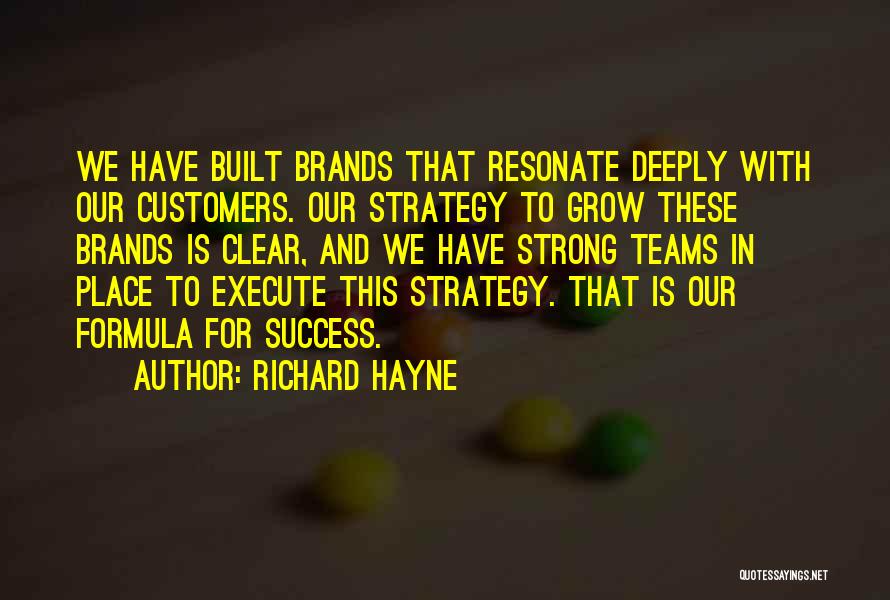 Richard Hayne Quotes: We Have Built Brands That Resonate Deeply With Our Customers. Our Strategy To Grow These Brands Is Clear, And We