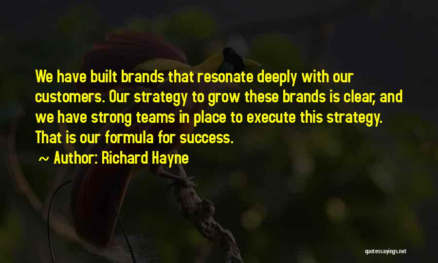 Richard Hayne Quotes: We Have Built Brands That Resonate Deeply With Our Customers. Our Strategy To Grow These Brands Is Clear, And We