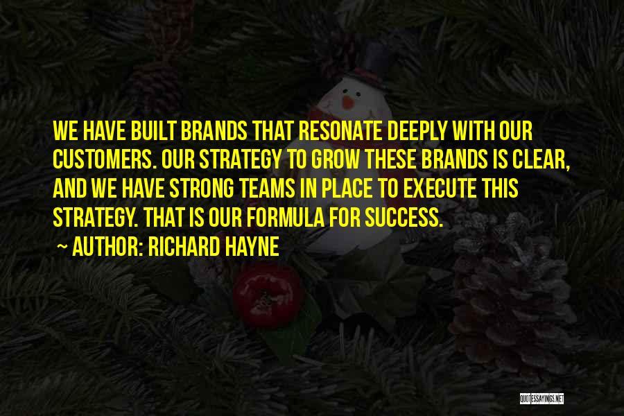 Richard Hayne Quotes: We Have Built Brands That Resonate Deeply With Our Customers. Our Strategy To Grow These Brands Is Clear, And We