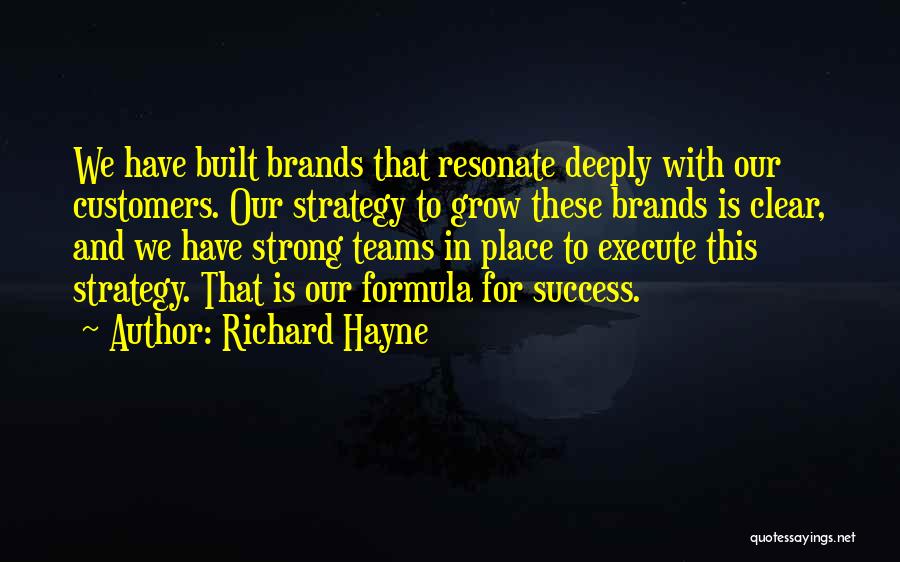 Richard Hayne Quotes: We Have Built Brands That Resonate Deeply With Our Customers. Our Strategy To Grow These Brands Is Clear, And We