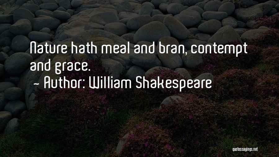 William Shakespeare Quotes: Nature Hath Meal And Bran, Contempt And Grace.