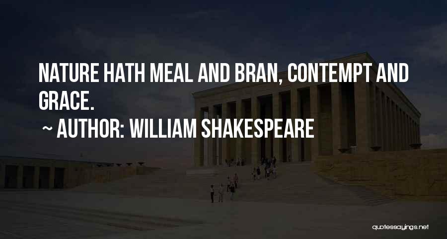 William Shakespeare Quotes: Nature Hath Meal And Bran, Contempt And Grace.