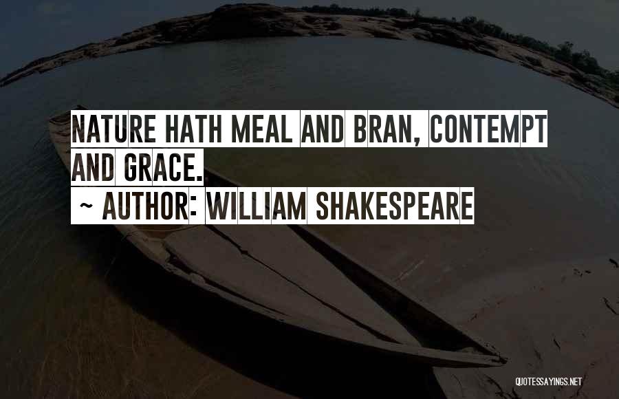 William Shakespeare Quotes: Nature Hath Meal And Bran, Contempt And Grace.