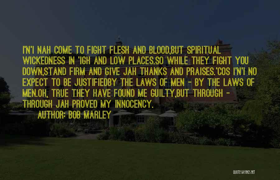 Bob Marley Quotes: I'n'i Nah Come To Fight Flesh And Blood,but Spiritual Wickedness In 'igh And Low Places.so While They Fight You Down,stand