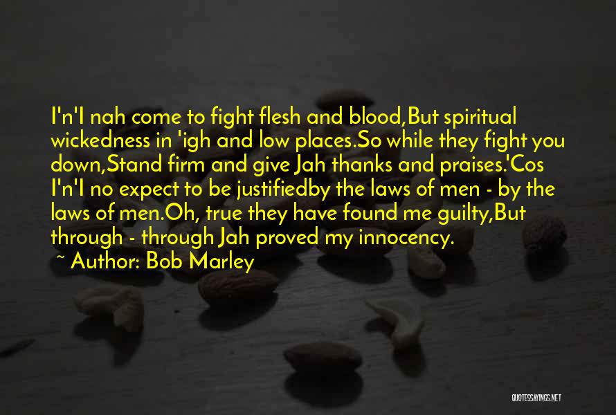 Bob Marley Quotes: I'n'i Nah Come To Fight Flesh And Blood,but Spiritual Wickedness In 'igh And Low Places.so While They Fight You Down,stand