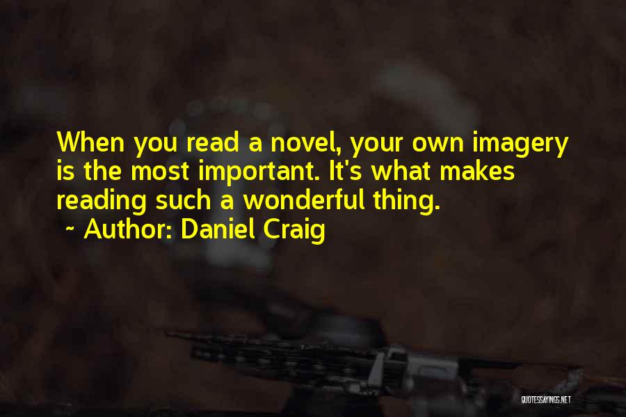 Daniel Craig Quotes: When You Read A Novel, Your Own Imagery Is The Most Important. It's What Makes Reading Such A Wonderful Thing.