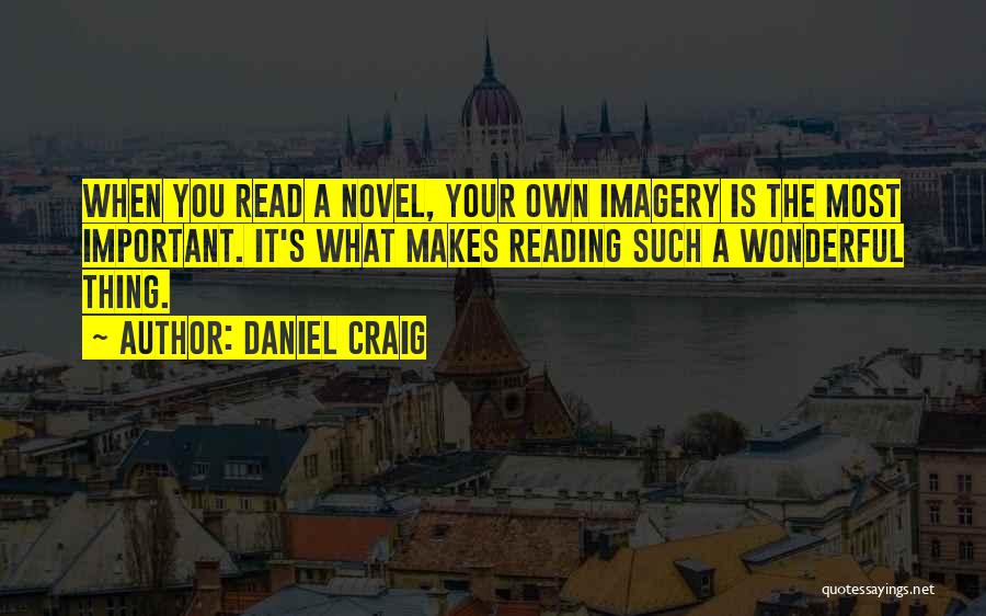 Daniel Craig Quotes: When You Read A Novel, Your Own Imagery Is The Most Important. It's What Makes Reading Such A Wonderful Thing.