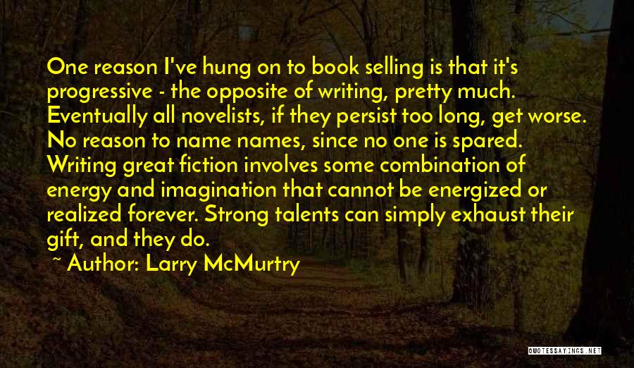 Larry McMurtry Quotes: One Reason I've Hung On To Book Selling Is That It's Progressive - The Opposite Of Writing, Pretty Much. Eventually