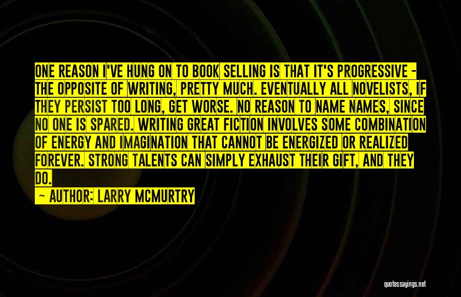 Larry McMurtry Quotes: One Reason I've Hung On To Book Selling Is That It's Progressive - The Opposite Of Writing, Pretty Much. Eventually