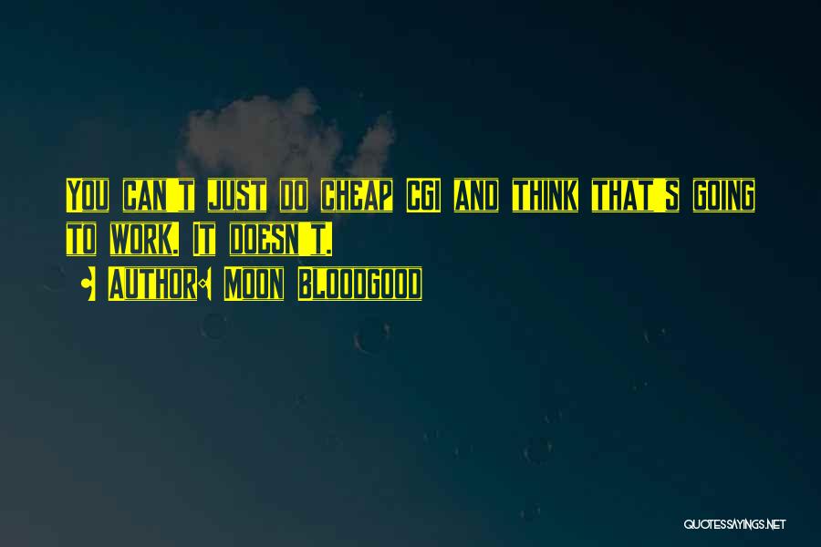 Moon Bloodgood Quotes: You Can't Just Do Cheap Cgi And Think That's Going To Work. It Doesn't.