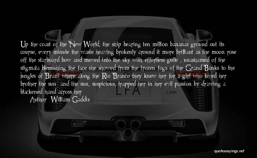 William Gaddis Quotes: Up The Coast Of The New World, The Ship Bearing Ten Million Bananas Ground Out Its Course, Every Minute The