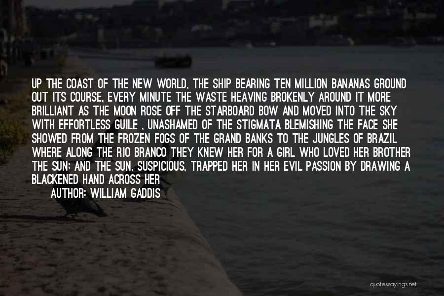 William Gaddis Quotes: Up The Coast Of The New World, The Ship Bearing Ten Million Bananas Ground Out Its Course, Every Minute The