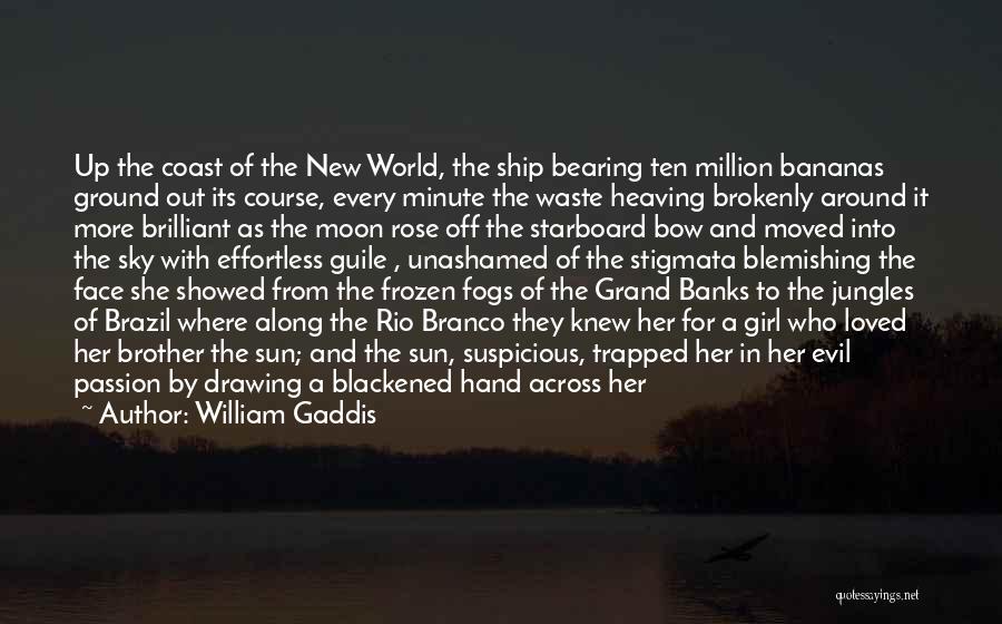 William Gaddis Quotes: Up The Coast Of The New World, The Ship Bearing Ten Million Bananas Ground Out Its Course, Every Minute The