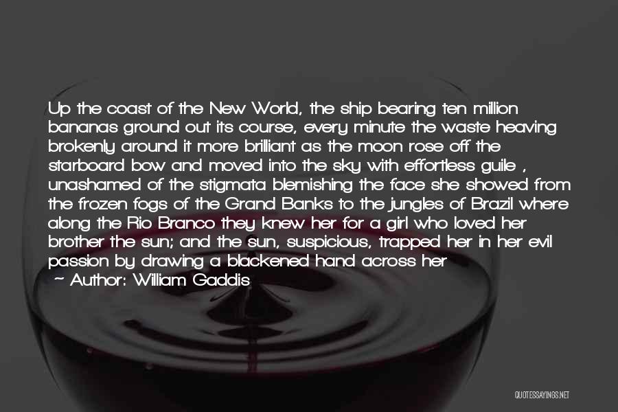 William Gaddis Quotes: Up The Coast Of The New World, The Ship Bearing Ten Million Bananas Ground Out Its Course, Every Minute The