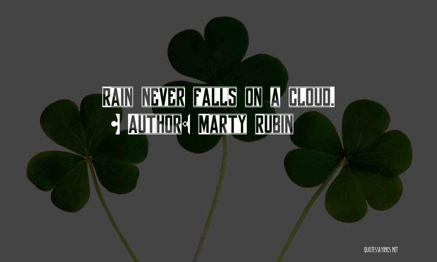 Marty Rubin Quotes: Rain Never Falls On A Cloud.